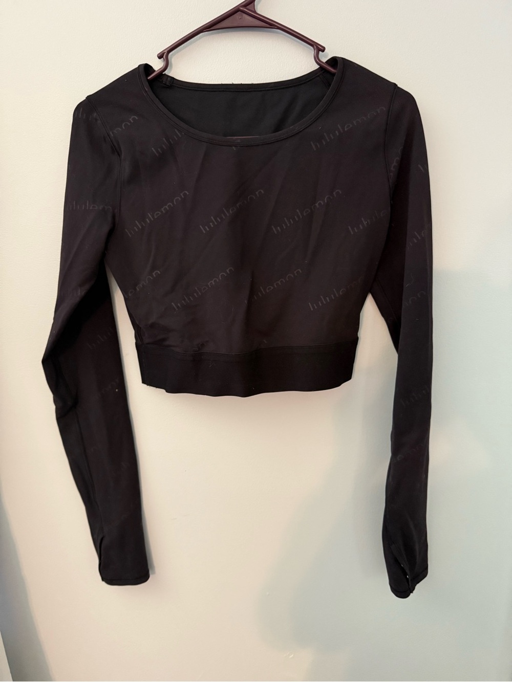 lululemon athletica Black Long Sleeve Cropped Top